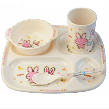 (BC-MK1009) Fashinable Design Reusable Melamine 4PCS Kids Cute Dinner Set